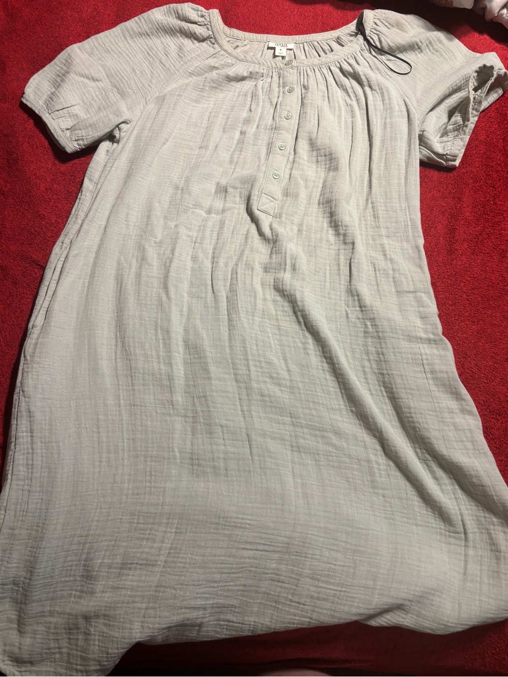 A.N.A. a new approach White Linen Dress with Subtle Vertical Stripes size Medium